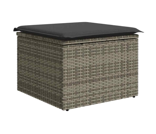 Set de sofás de jardín y cojines 8 piezas ratán sintético gris
