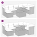 Set de sofás de jardín y cojines 8 piezas ratán sintético gris