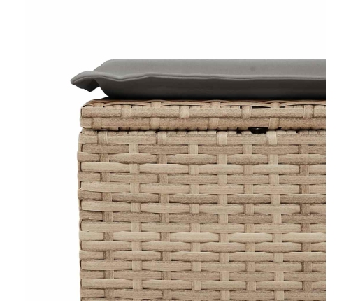 Set de sofás de jardín con cojines 9 pzas ratán sintético beige