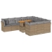 Set de sofás de jardín 11pzas con cojines ratán sintético beige