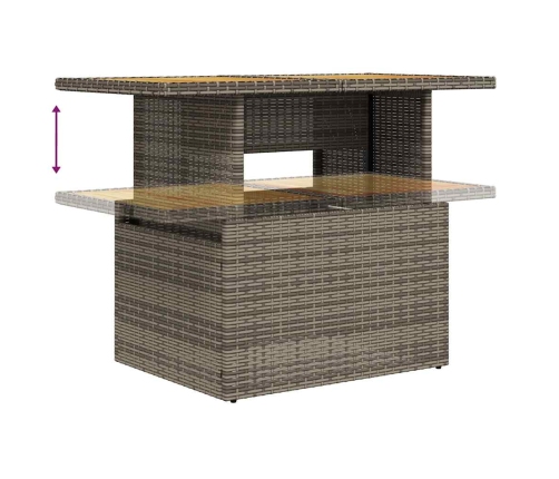 Set de muebles de jardín 6 pzas y cojines ratán sintético gris