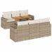 Set sofás de jardín 7 piezas y cojines ratán sintético beige