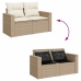 Set sofás de jardín 7 piezas y cojines ratán sintético beige