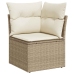 Set de sofás de jardín y cojines 8 piezas ratán sintético beige