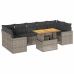 Set de sofás de jardín y cojines 8 piezas ratán sintético gris