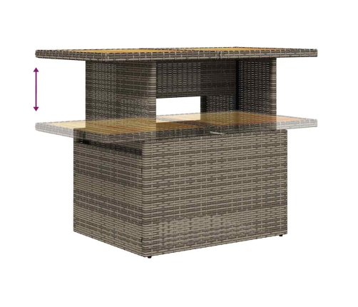 Set de sofás de jardín y cojines 8 piezas ratán sintético gris
