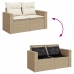Set de sofás de jardín con cojines 9 pzas ratán sintético beige