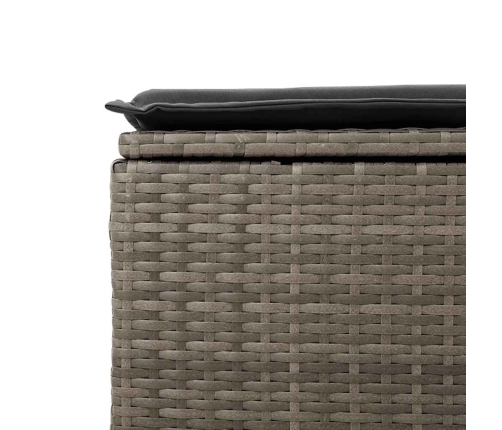 Set de muebles de jardín 6 pzas y cojines ratán sintético gris