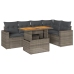 Set de muebles de jardín 6 pzas y cojines ratán sintético gris
