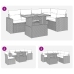 Set de muebles de jardín 6 pzas y cojines ratán sintético gris