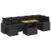 Set de sofás de jardín y cojines 8 piezas ratán sintético negro