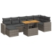 Set de sofás de jardín y cojines 8 piezas ratán sintético gris