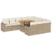 Set de sofás de jardín 11pzas con cojines ratán sintético beige