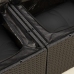 Set de muebles de jardín 5 pzas y cojines ratán sintético negro