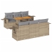 Set sofás de jardín 7 piezas y cojines ratán sintético beige