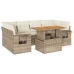 Set sofás de jardín 7 piezas y cojines ratán sintético beige