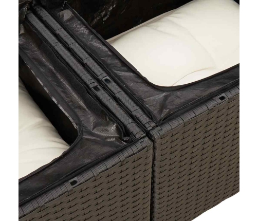 Set de sofás de jardín y cojines 8 piezas ratán sintético negro