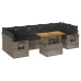 Set de sofás de jardín y cojines 8 piezas ratán sintético gris