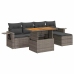 Set de muebles de jardín 6 pzas y cojines ratán sintético gris