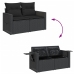 Set de muebles de jardín 5 pzas y cojines ratán sintético negro