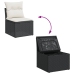 Set de muebles de jardín 5 pzas y cojines ratán sintético negro