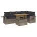 Set de muebles de jardín 6 pzas y cojines ratán sintético gris