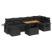Set de sofás de jardín y cojines 8 piezas ratán sintético negro