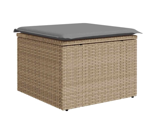 Set de sofás de jardín y cojines 8 piezas ratán sintético beige