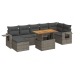 Set de sofás de jardín y cojines 8 piezas ratán sintético gris
