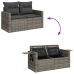Set de sofás de jardín y cojines 10 pzas ratán sintético gris