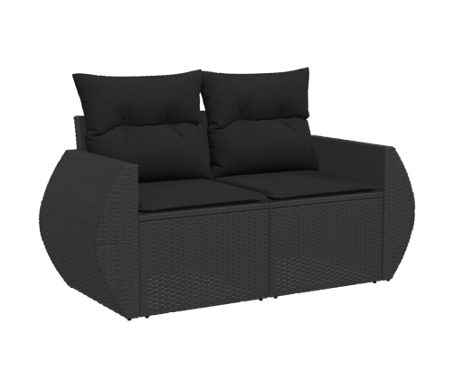 Set de muebles de jardín 5 pzas y cojines ratán sintético negro