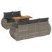 Set de muebles de jardín 6 pzas y cojines ratán sintético gris