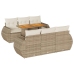 Set sofás de jardín 7 piezas y cojines ratán sintético beige