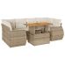 Set sofás de jardín 7 piezas y cojines ratán sintético beige