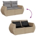 Set sofás de jardín 7 piezas y cojines ratán sintético beige