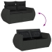 Set de sofás de jardín y cojines 8 piezas ratán sintético negro