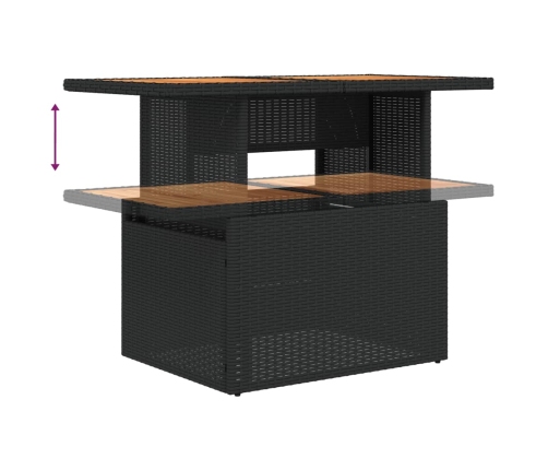 Set de sofás de jardín y cojines 8 piezas ratán sintético negro