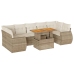 Set de sofás de jardín y cojines 8 piezas ratán sintético beige