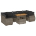 Set de sofás de jardín y cojines 8 piezas ratán sintético gris