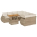 Set de sofás de jardín con cojines 9 pzas ratán sintético beige