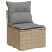 Set de sofás de jardín con cojines 9 pzas ratán sintético beige