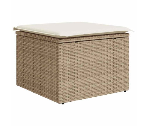 Juego de sofás jardín con cojines 6 pzas ratán sintético beige