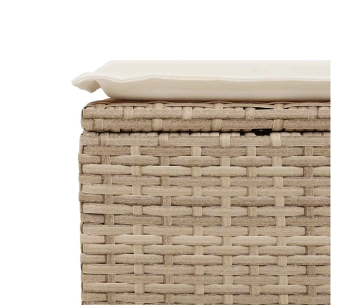 Juego de sofás jardín con cojines 6 pzas ratán sintético beige