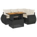 Set de muebles de jardín 5 pzas y cojines ratán sintético negro