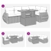 Set de muebles de jardín 6 pzas y cojines ratán sintético gris