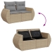 Set sofás de jardín 7 piezas y cojines ratán sintético beige