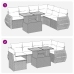 Set sofás de jardín 7 piezas y cojines ratán sintético beige