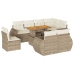 Set de sofás de jardín con cojines 9 pzas ratán sintético beige