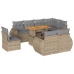 Set de sofás de jardín con cojines 9 pzas ratán sintético beige