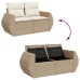 Set sofás de jardín 7 piezas y cojines ratán sintético beige